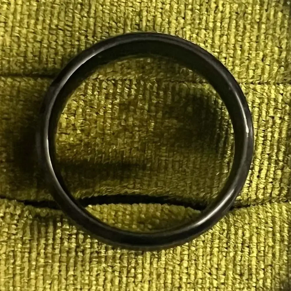 Unbranded Black Tungsten Carbide Grooved Center Wedding Band Ring